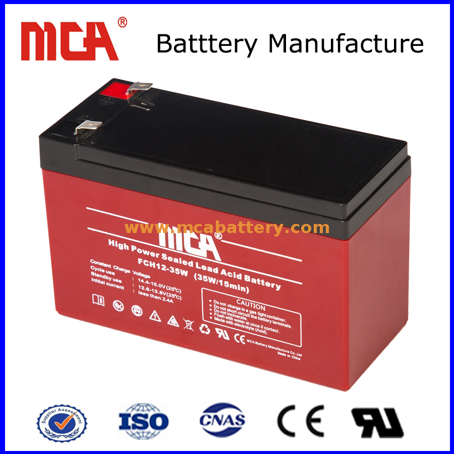 Batterie à taux élevé d'acide au plomb 12V 8Ah / 35W